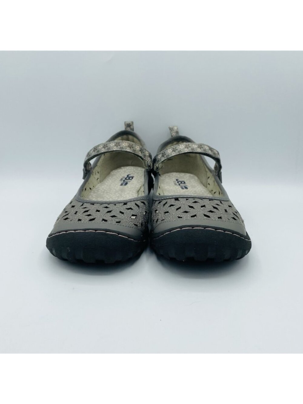 JBU By Jambu Duck Shoes Womens Size 8 M Gray Vegan Floral Memory Foam Mary Jane - Picture 4 of 11